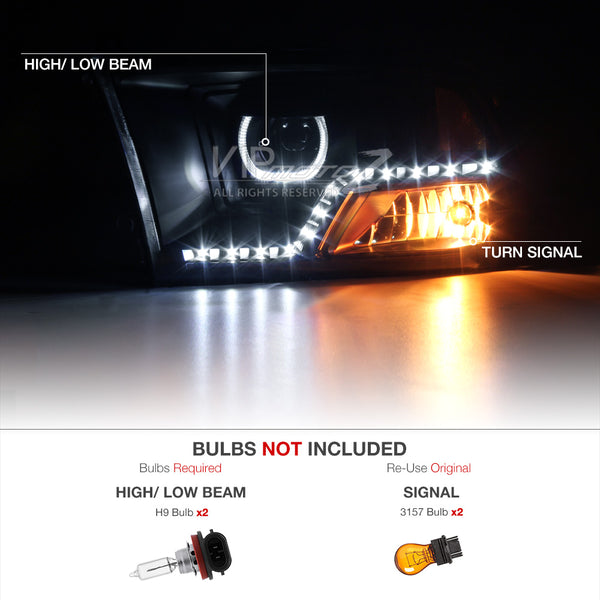 2009-2017 Dodge RAM 1500 Black Headlight