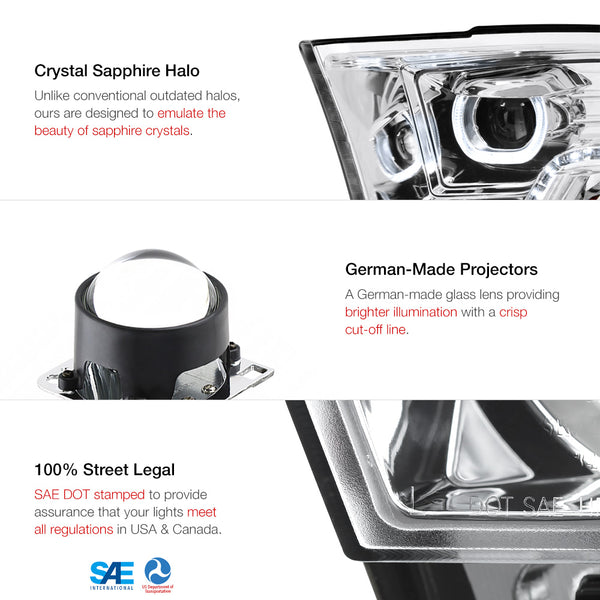 2009-2017 Dodge RAM 1500 Chrome Headlight