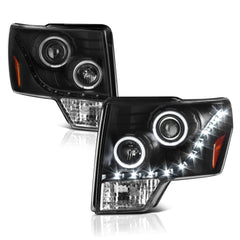 2009-2014 Ford F-150 Black Headlight