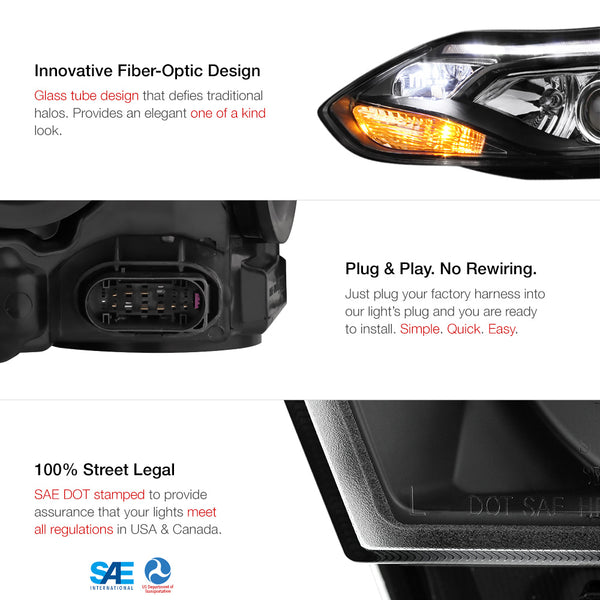 2012-2014 Ford Focus Black Headlight