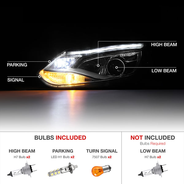 2012-2014 Ford Focus Black Headlight