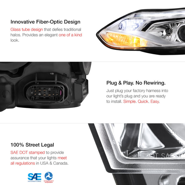 2012-2014 Ford Focus Chrome Headlight