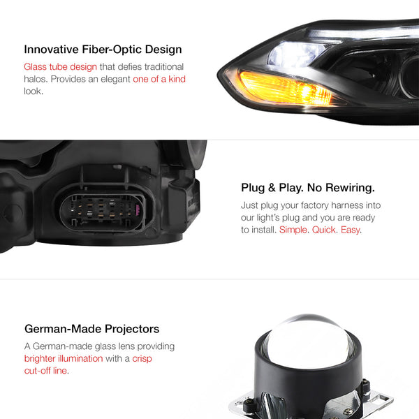2012-2014 Ford Focus Smoked Headlight