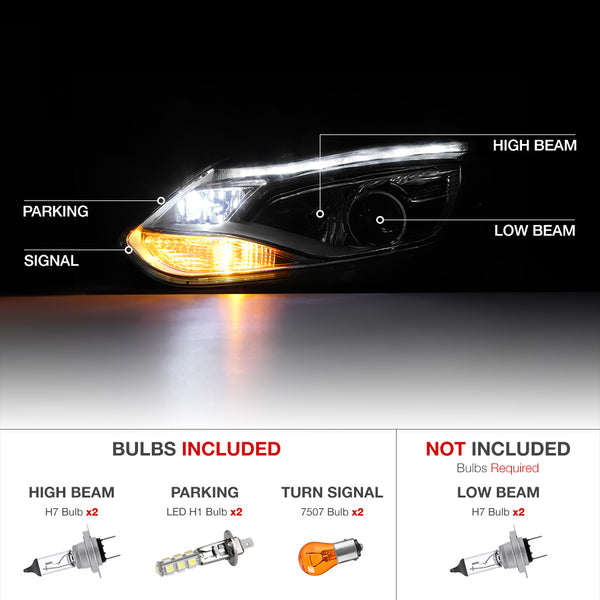 2012-2014 Ford Focus Smoked Headlight