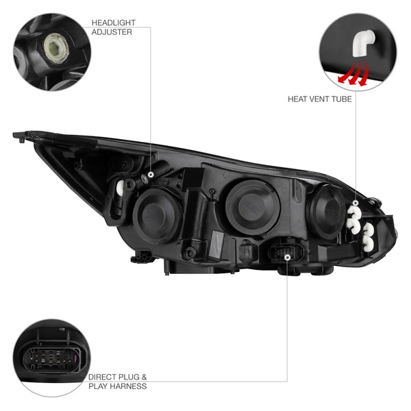 2012-2014 Ford Focus Smoked Headlight