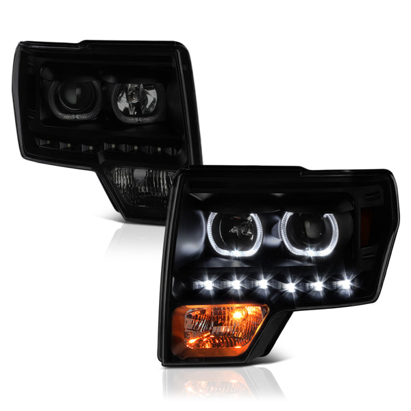 2009-2014 Ford F-150 Sinister Black Headlight