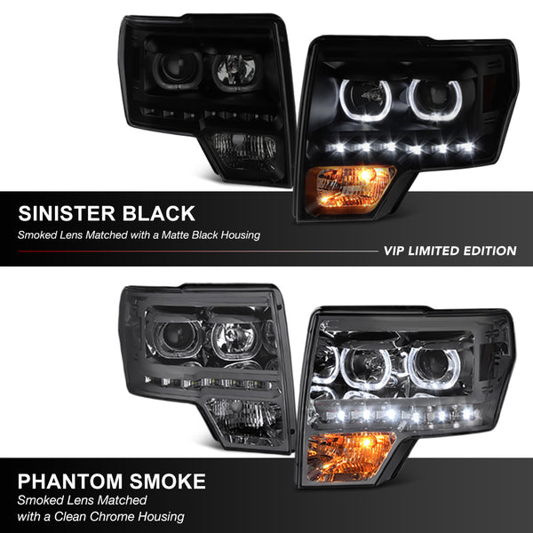 2009-2014 Ford F-150 Sinister Black Headlight