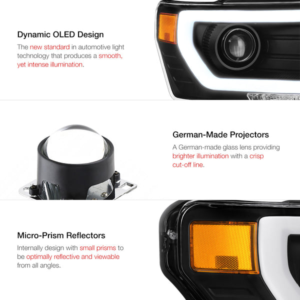2009-2014 Ford F-150 Black Headlight