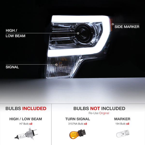 2009-2014 Ford F-150 Chrome Headlight