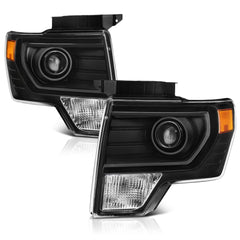 2009-2014 Ford F-150 Black Headlight