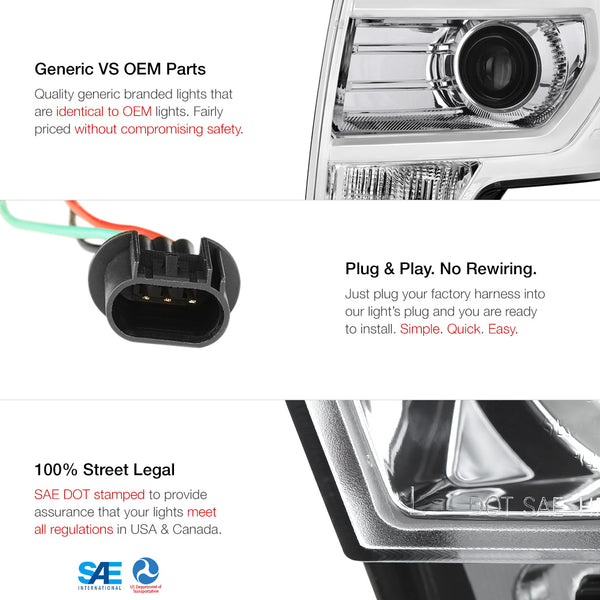 2009-2014 Ford F-150 Chrome Headlight