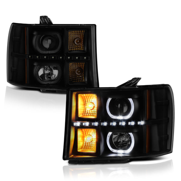 2007-2013 GMC Sierra 1500 Sinister Black Headlight