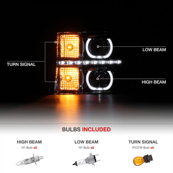 2007-2013 GMC Sierra 1500 Chrome Headlight