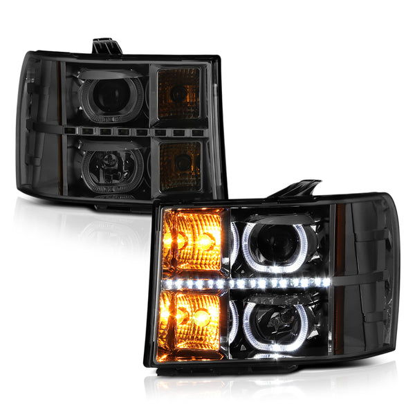 2007-2013 GMC Sierra 1500 Smoked Headlight