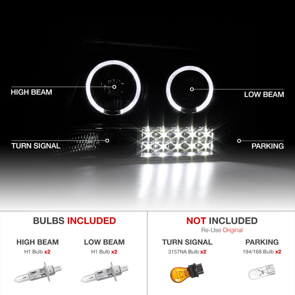 1999-2004 Jeep Grand Cherokee Black Headlight