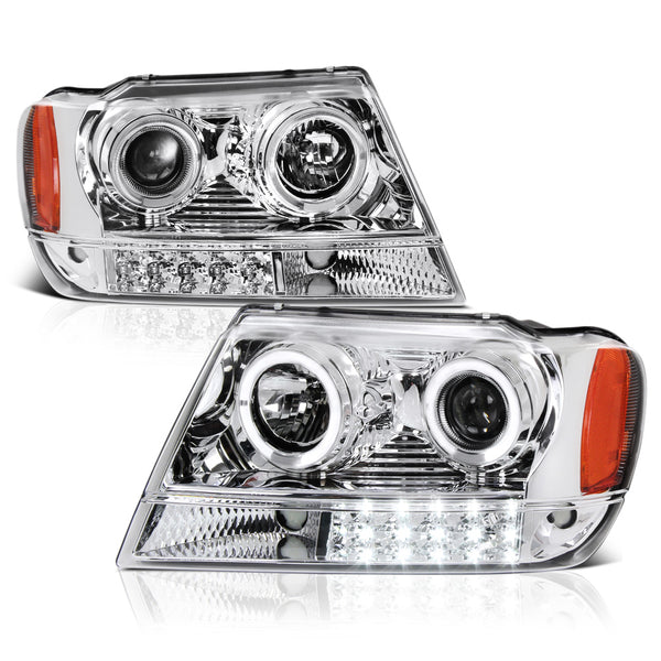 1999-2004 Jeep Grand Cherokee Chrome Headlight