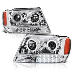 1999-2004 Jeep Grand Cherokee Chrome Headlight