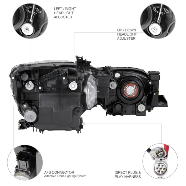 2006-2011 Lexus GS Series Black Headlight