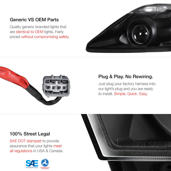 2010-2012 Lexus RX Series Black Headlight