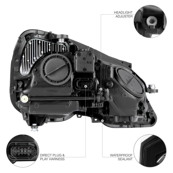 2010-2013 Mercedes-Benz W212 E-Class Black Headlight