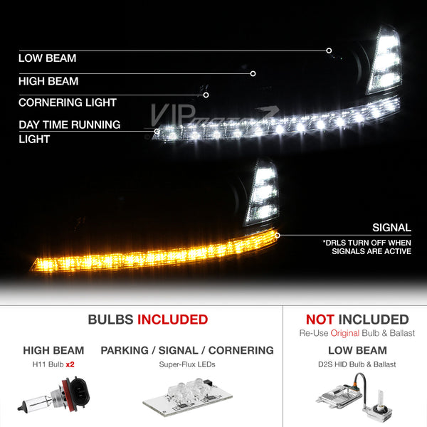 2007-2013 Mercedes-Benz W221 S-Class Black Headlight