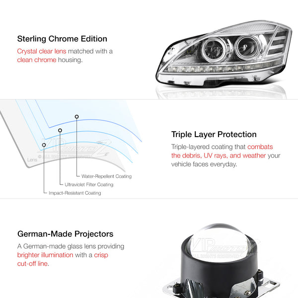 2007-2013 Mercedes-Benz W221 S-Class Chrome Headlight