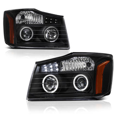 2004-2015 Nissan Titan Black Headlight