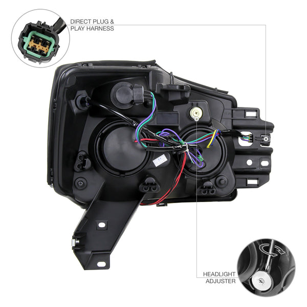 2004-2015 Nissan Titan Chrome Headlight