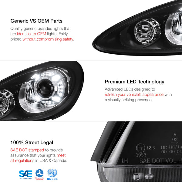 2011-2014 Porsche Cayenne Black Headlight