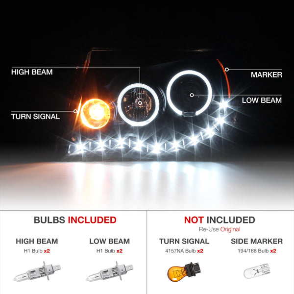 2005-2011 Toyota Tacoma Black Headlight