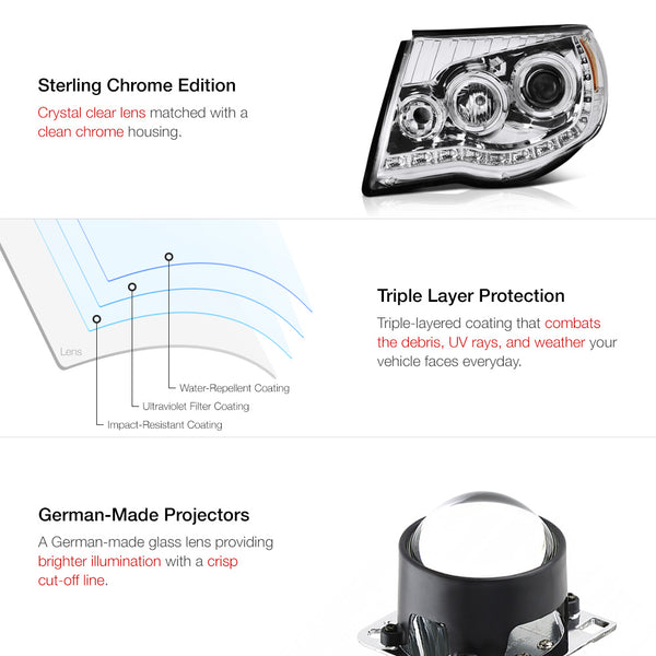 2005-2011 Toyota Tacoma Chrome Headlight