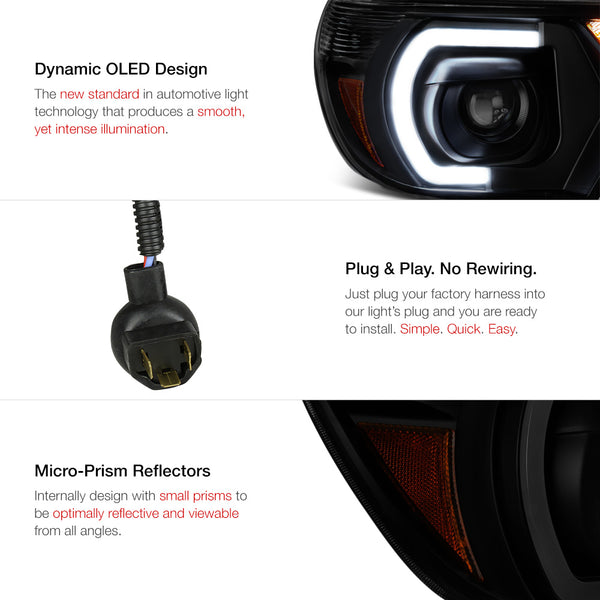 2012-2015 Toyota Tacoma Sinister Black Headlight