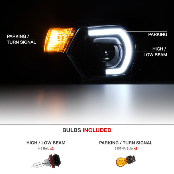 2012-2015 Toyota Tacoma Sinister Black Headlight