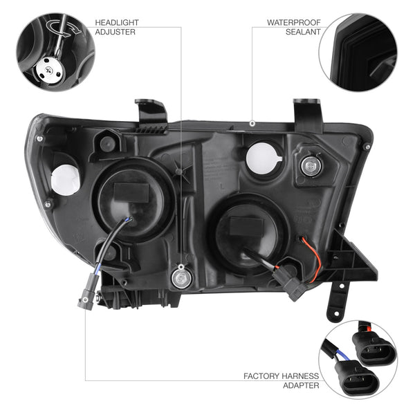 2007-2013 Toyota Tundra Sinister Black Headlight