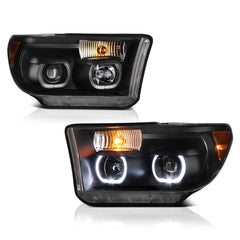 2007-2013 Toyota Tundra Black Headlight