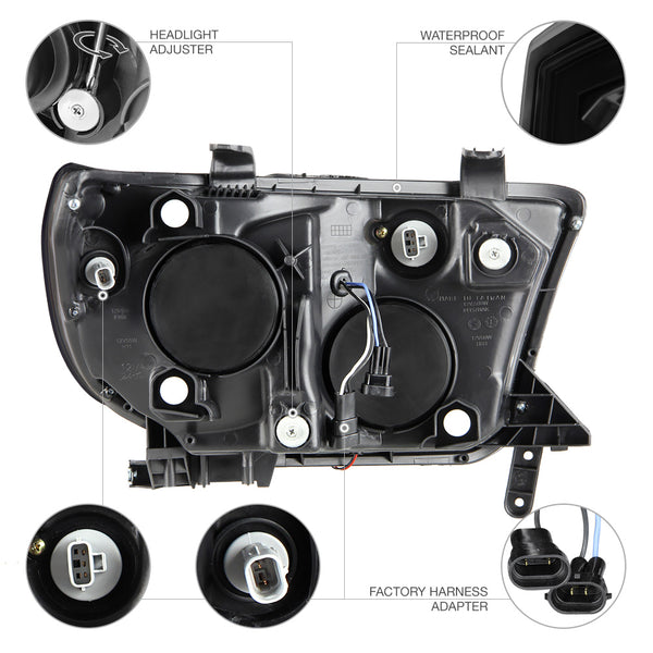 2007-2013 Toyota Tundra Sinister Black Headlight
