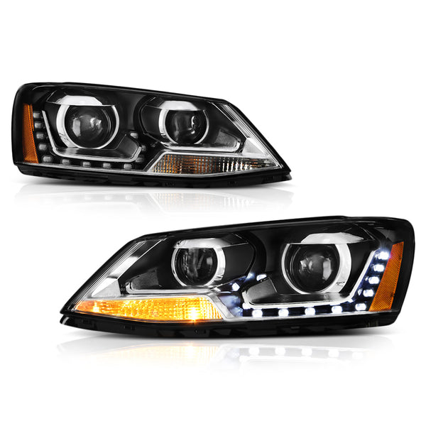 2011-2014 Volkswagen Jetta Black Headlight