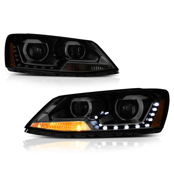 2011-2014 Volkswagen Jetta Sinister Black Headlight