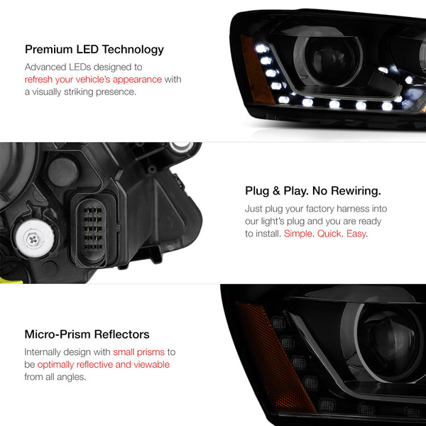 2011-2014 Volkswagen Jetta Sinister Black Headlight