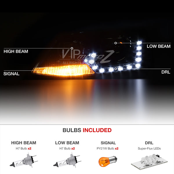 2011-2014 Volkswagen Jetta Sinister Black Headlight