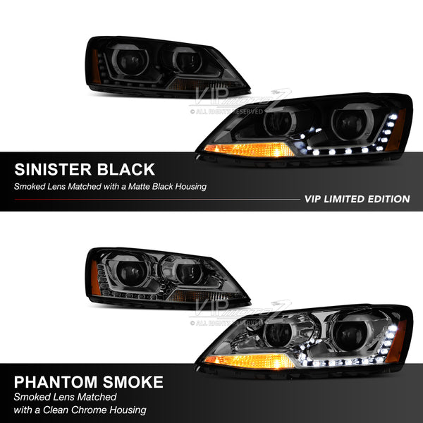 2011-2014 Volkswagen Jetta Sinister Black Headlight