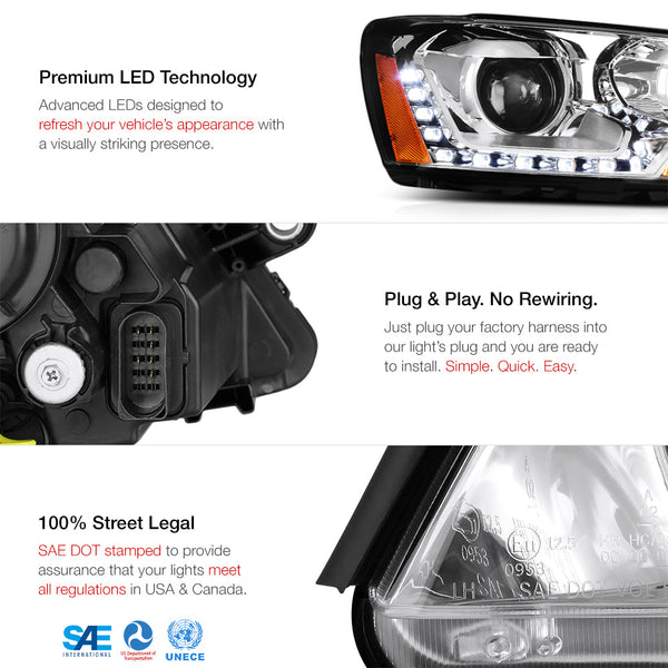 2011-2014 Volkswagen Jetta Chrome Headlight