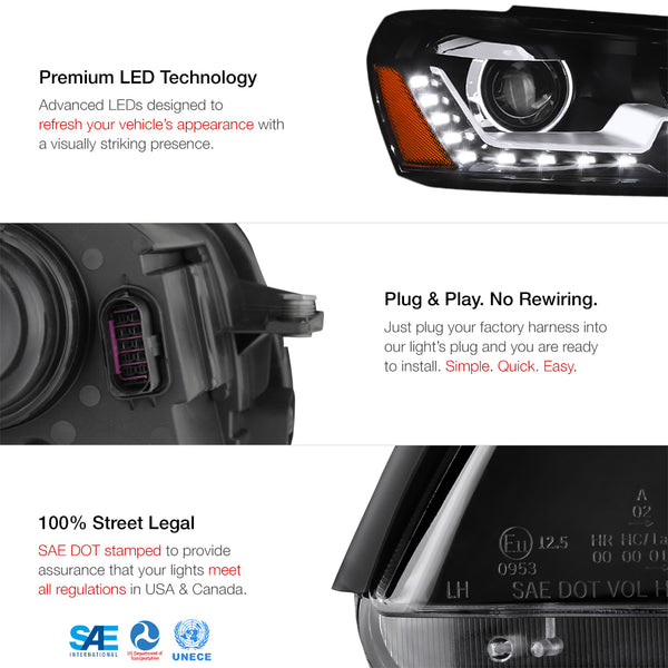 2012-2015 Volkswagen B7 Passat Black Headlight