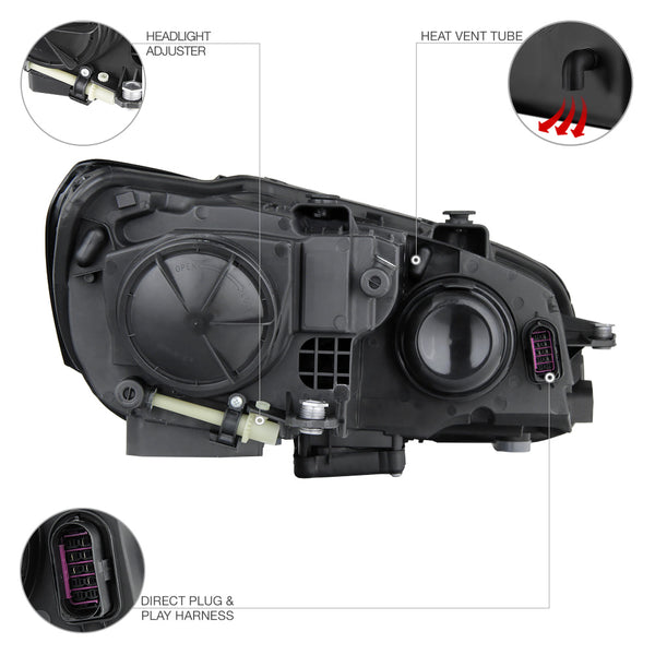 2012-2015 Volkswagen B7 Passat Black Headlight