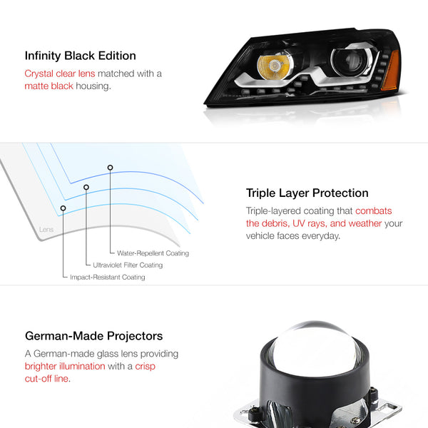 2012-2015 Volkswagen B7 Passat Black Headlight