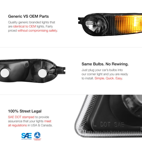 2001-2006 GMC Yukon Denali Black Corner Light