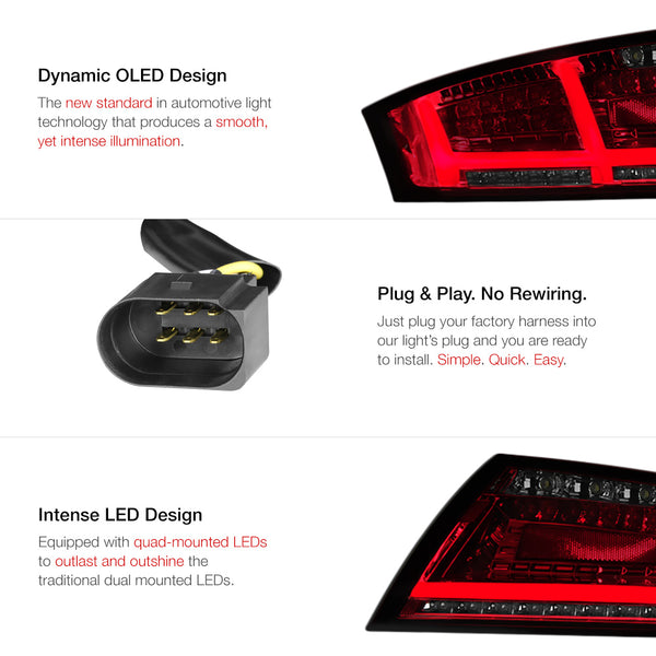 2008-2015 Audi TT Rosso Burgundy Tail Light