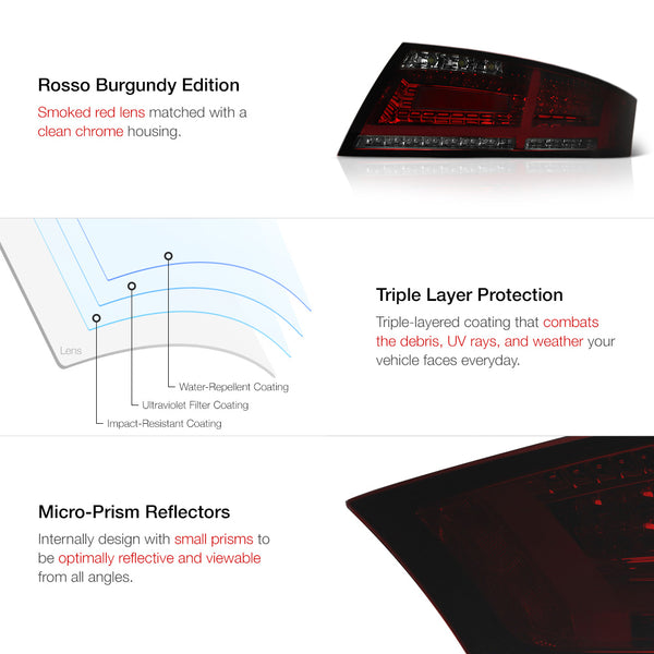 2008-2015 Audi TT Rosso Burgundy Tail Light