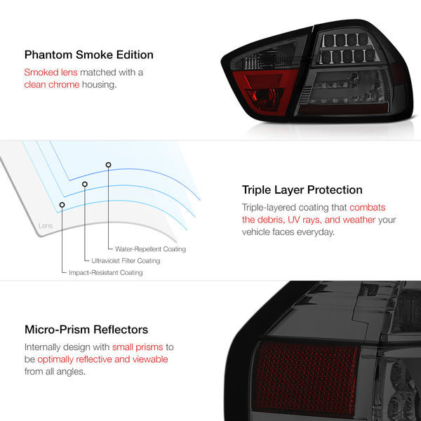 2006-2008 BMW E90 3-Series Smoked Tail Light