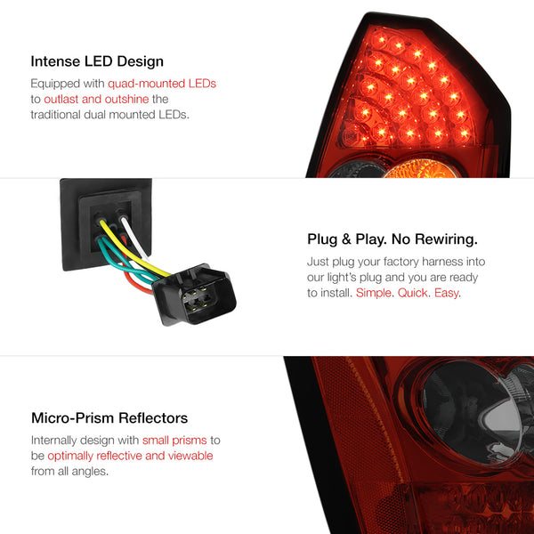 2005-2007 Chrysler 300C Rosso Burgundy Tail Light
